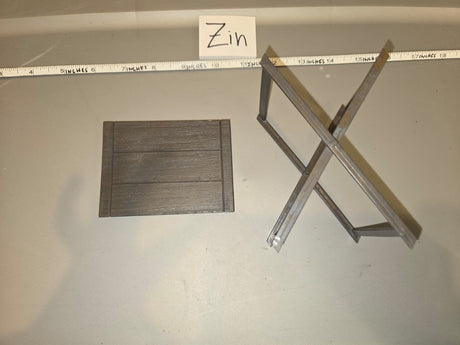 1/6 Scale WWII US Folding Table with Plank Top - Zin