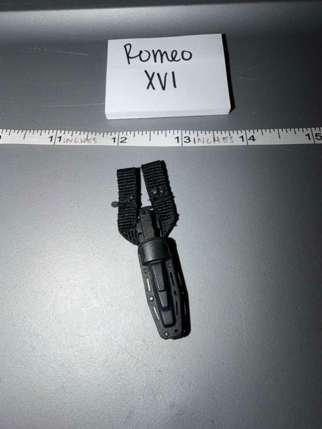 1/6 Scale Modern Era Tactical Fixed Blade Knife with Drop Leg Sheath - Romeo XVI