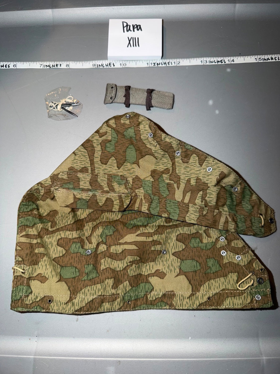 1/6 Scale WWII German Splinter Camouflage Zeltbahn Poncho Set - Papa XIII