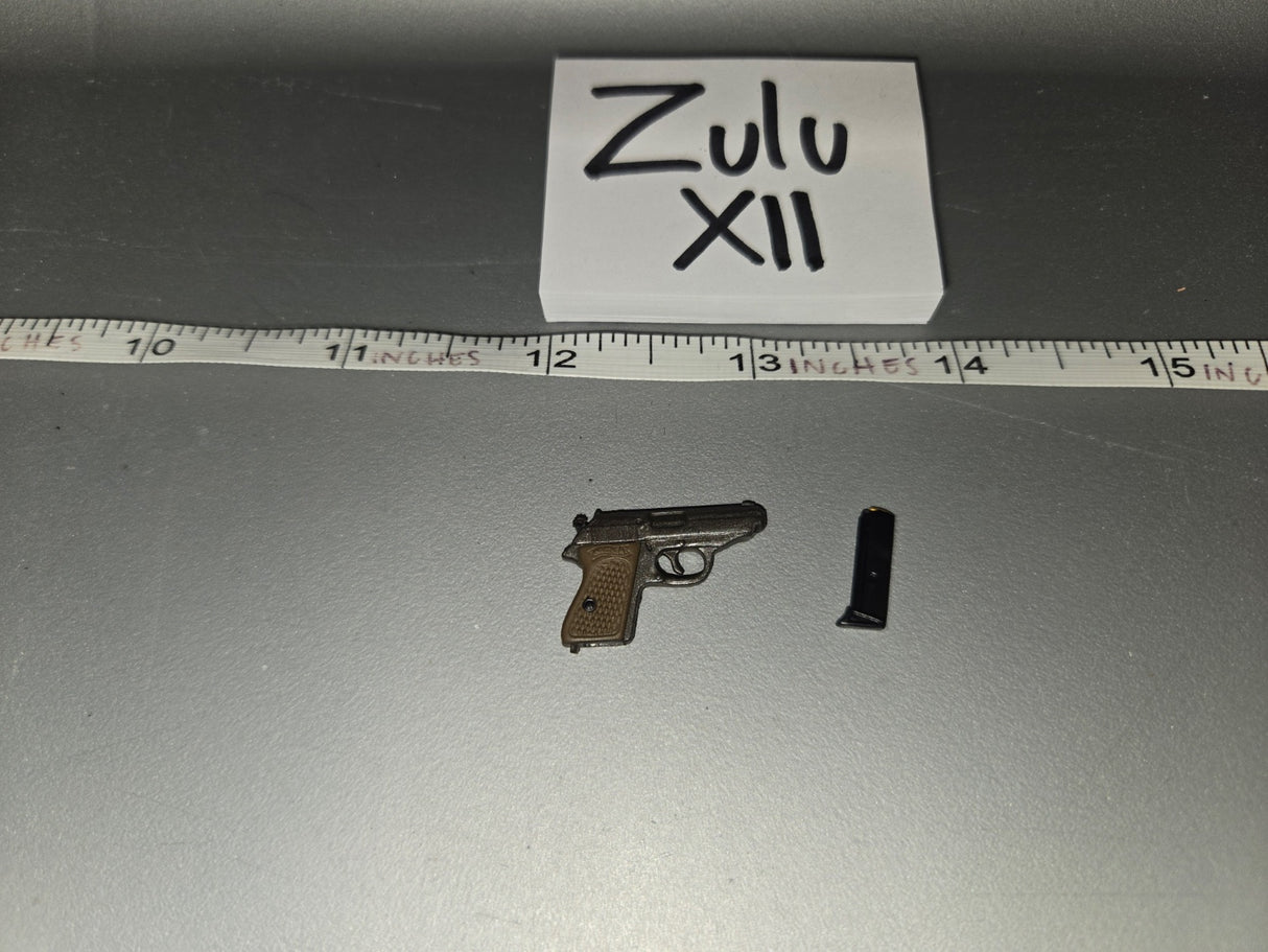 1/12 Scale WWII German Walther PPK Pistol with Magazine - Zulu XII
