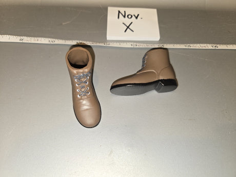 1/6 Scale WWII US Tan Lace Up Ankle Boots - Nov. X