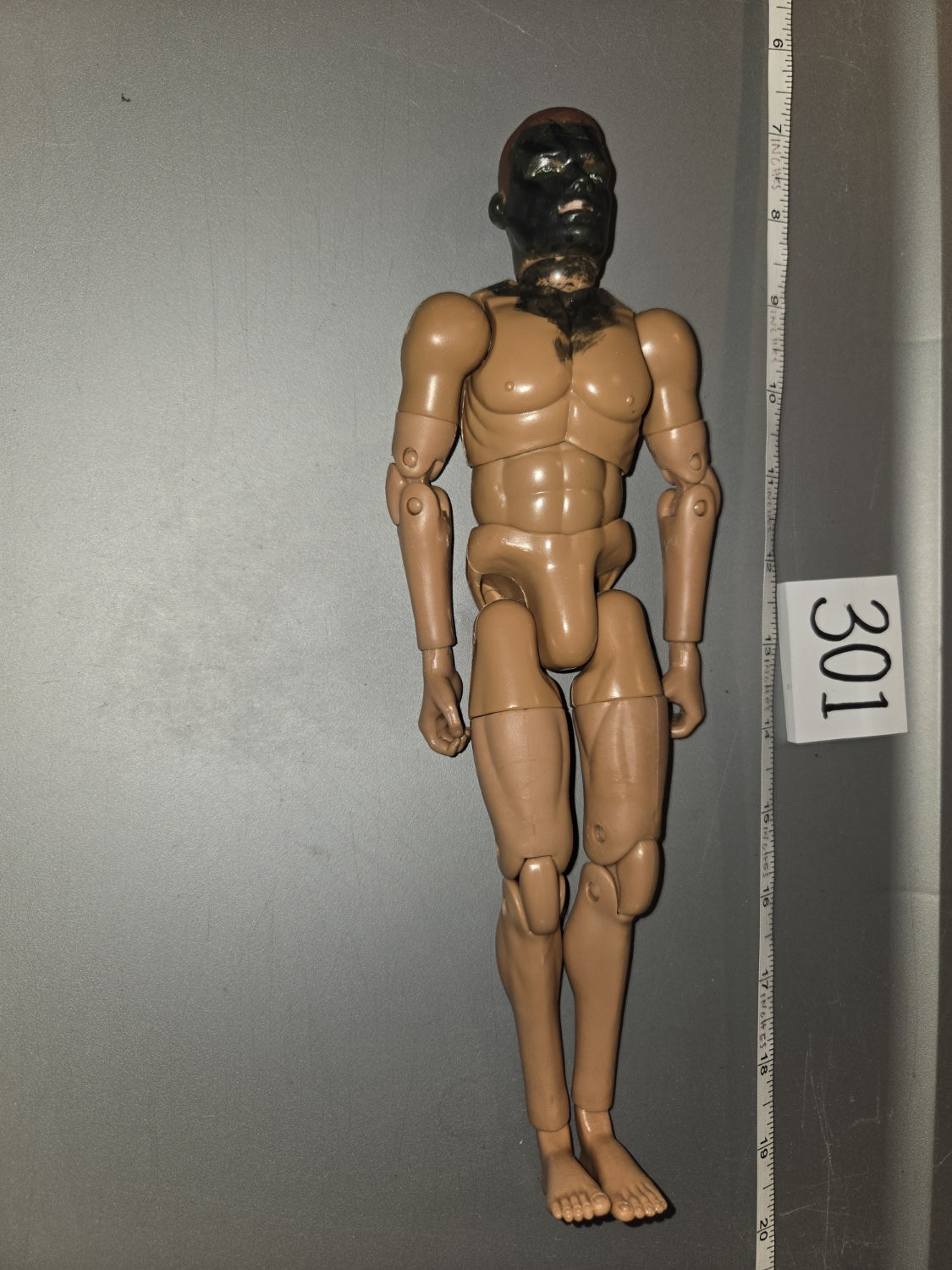 1/6 Scale Nude BBI Male Action Figure Body with Camo Face Paint Head - 301