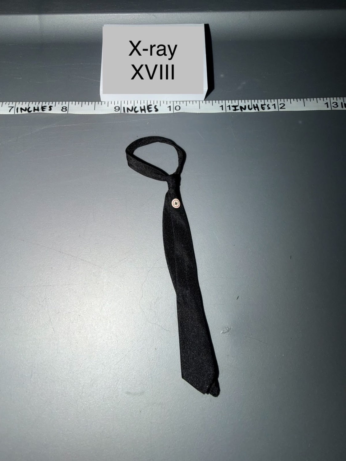 1/6 Scale WWII German Black Neck Tie with Swastika Pin - X-ray XVIII