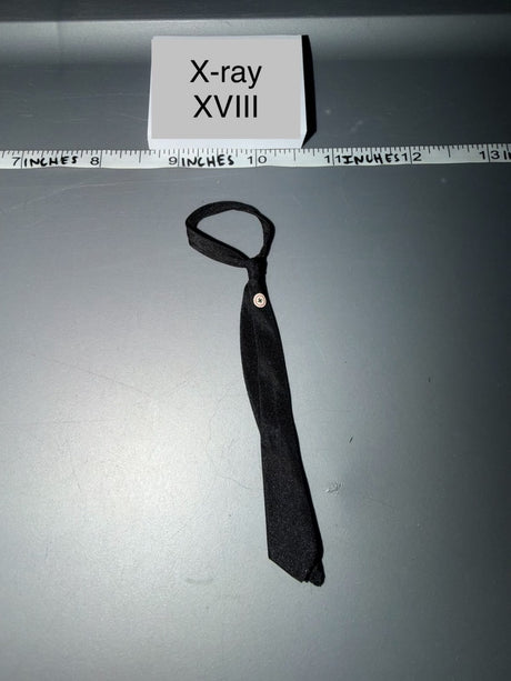 1/6 Scale WWII German Black Neck Tie with Swastika Pin - X-ray XVIII