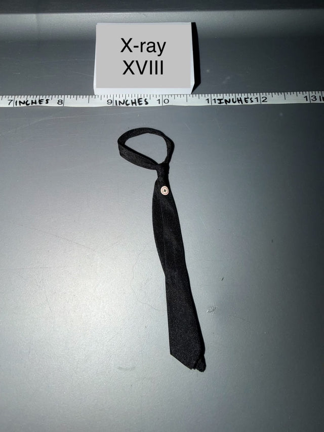 1/6 Scale WWII German Black Neck Tie with Swastika Pin - X-ray XVIII
