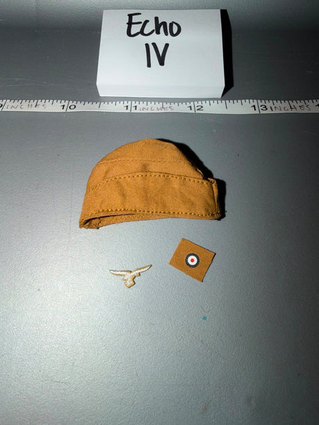 1/6 Scale WWII German Luftwaffe Tropical Field Cap with Insignia Badges