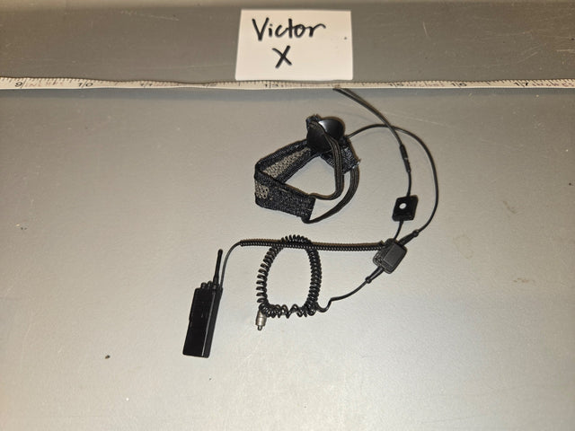1/6 Scale Modern Era Tactical Radio with Throat Mic Headset and PTT - Victor X