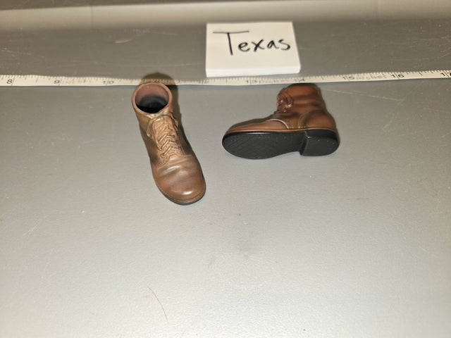 1/6 Scale WWII US Lace Up Ankle Boots - Texas