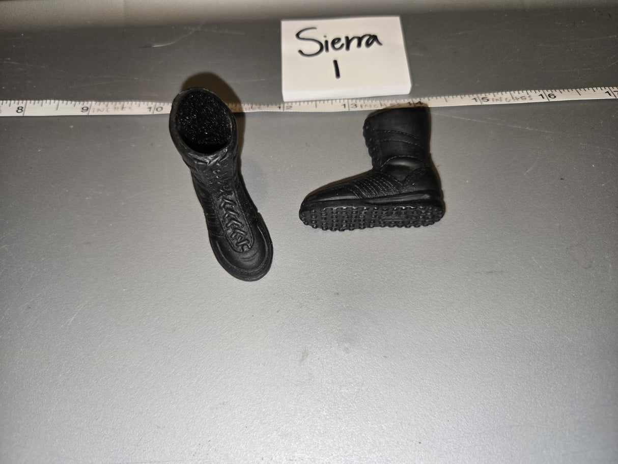 1/6 Scale Modern Era Black Tactical Combat Boots - Sierra I