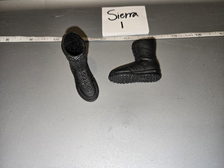 1/6 Scale Modern Era Black Tactical Combat Boots - Sierra I
