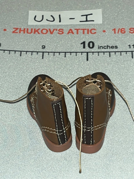 1/6 Scale WWII German Combat Boots Pair - WWII German 9th. Panzer Division UD9060 Ujindou