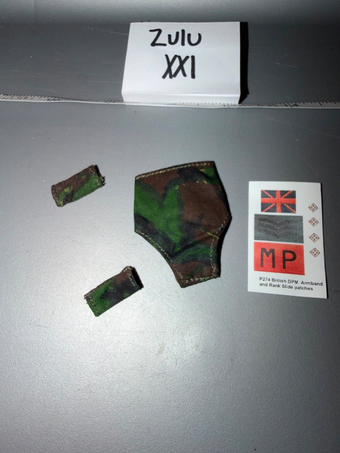 1/6 Scale Modern British Military Police DPM Armband and Rank Slide Patches - Zulu XXI