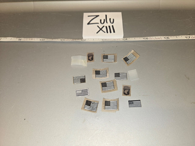 1/6 Scale Modern Era US Flag and 101st Airborne Patch Lot - Zulu XIII