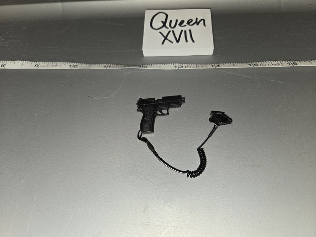 1/6 Scale Modern Pistol with Lanyard and Holster - Queen XVII