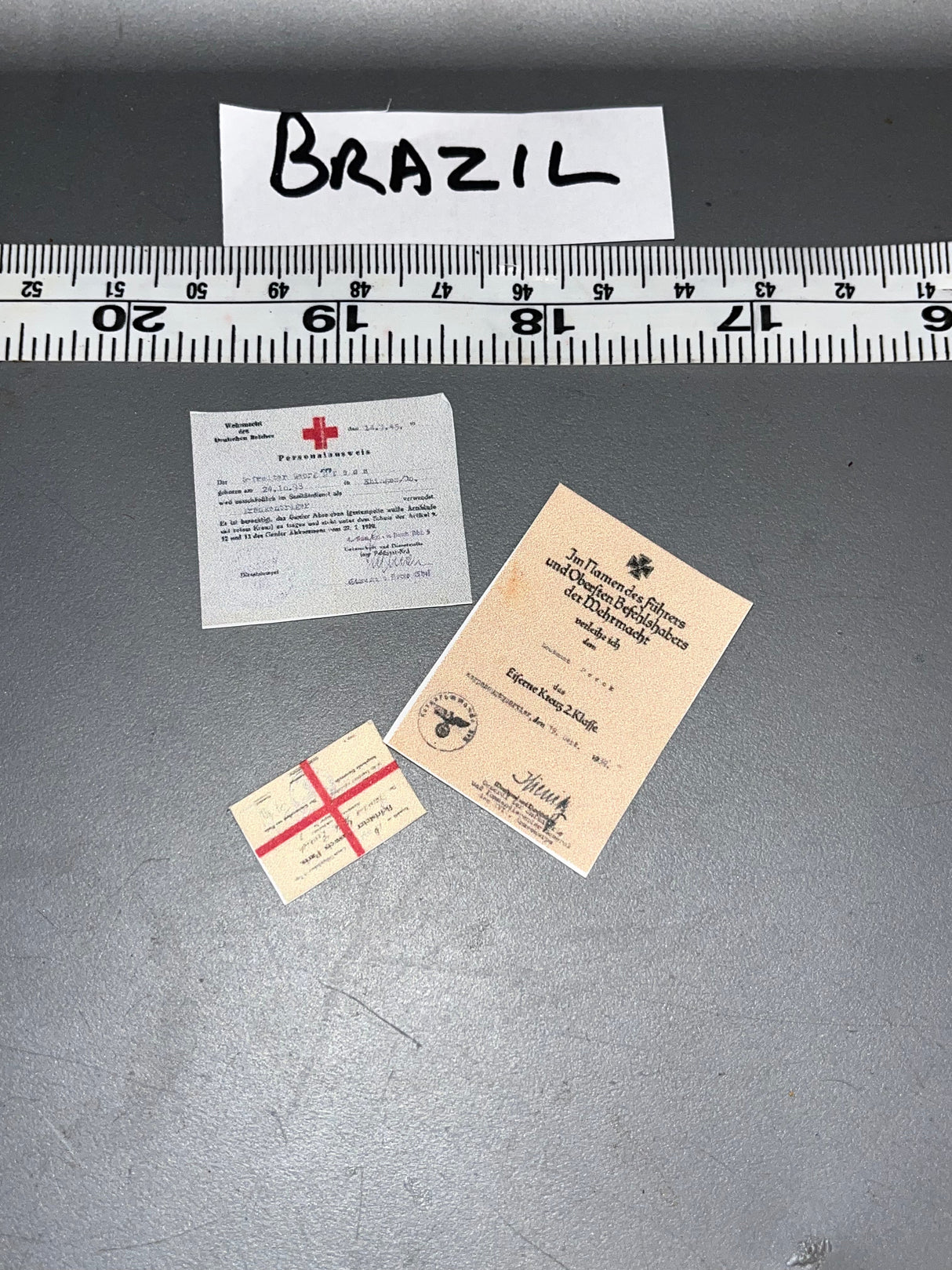 1/6 Scale WWII German Award Documents Lot