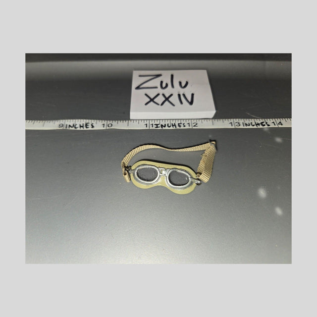 1/6 Scale WWII British Desert Aviator/Pilot Goggles with Strap - DID