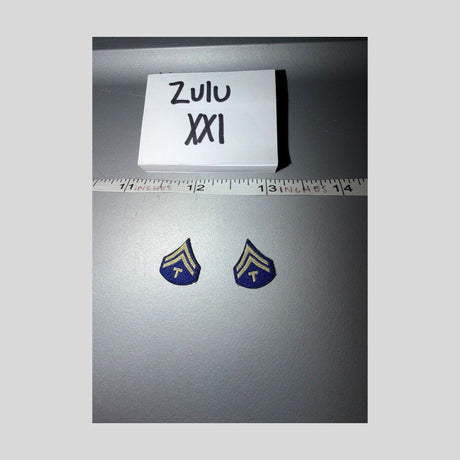 1/6 Scale WWII US Army Technician Fifth Grade Rank Insignia Patches - DID