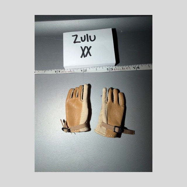 1/6 Scale Modern Era Tan Tactical Gloves Pair