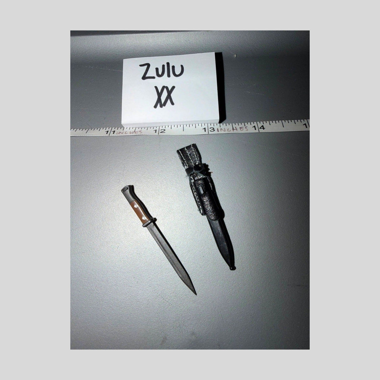 1/6 Scale WWII German K98 Bayonet with Scabbard - Leather Metal