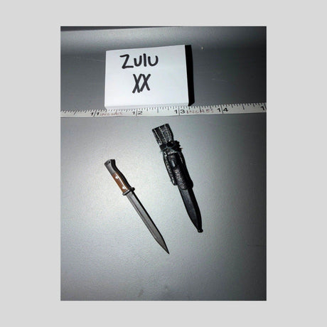 1/6 Scale WWII German K98 Bayonet with Scabbard - Leather Metal