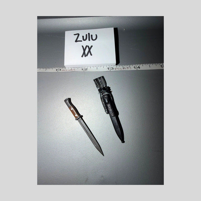 1/6 Scale WWII German K98 Bayonet with Scabbard - Leather Metal