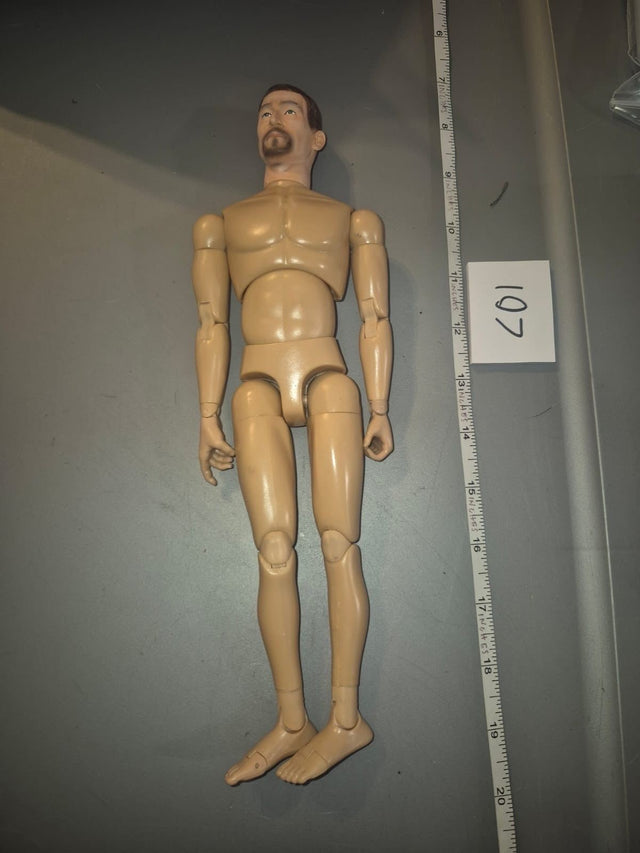 1/6 Scale Nude Male Action Figure Body with Goatee - Dragon