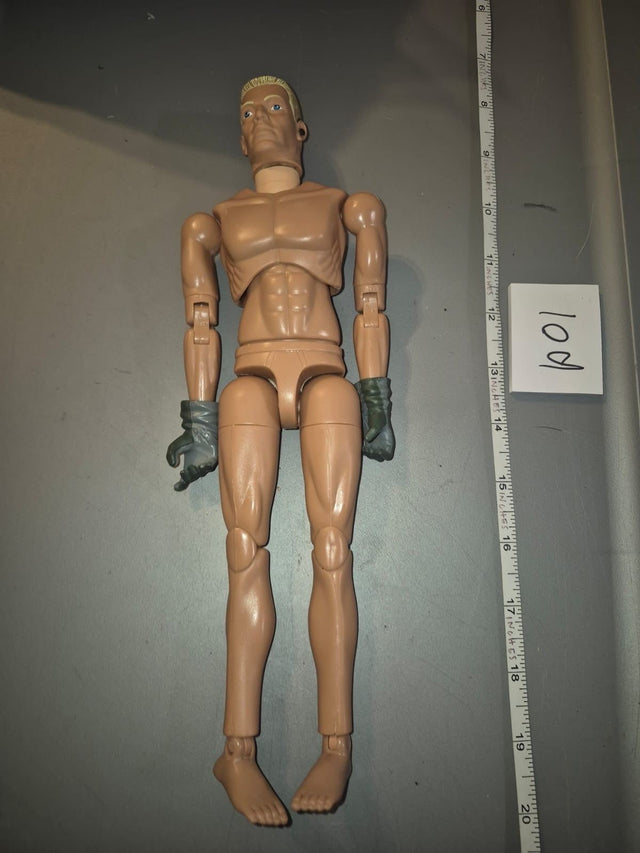 1/6 Scale Nude Male Action Figure Body with Gloves - GI Joe Head BBI Body