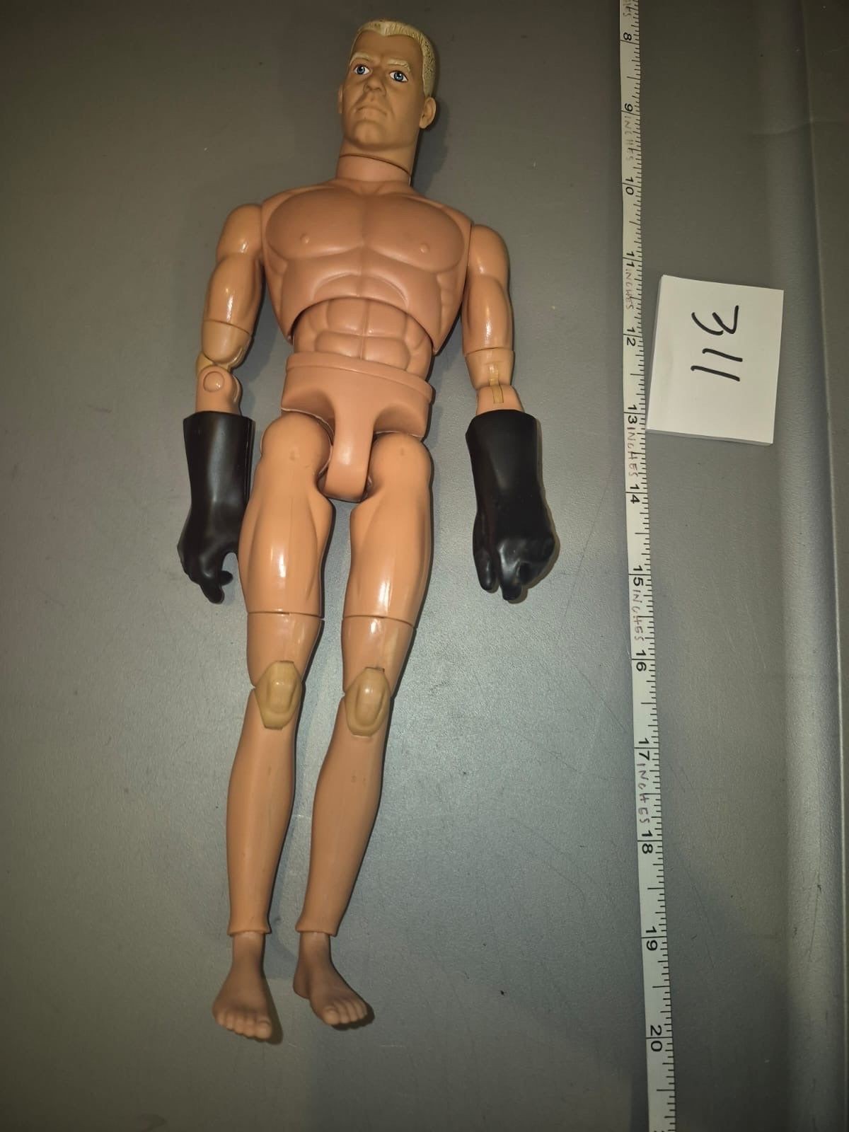 1/6 Scale GI Joe Nude Male Super Articulated Action Figure Body with Black Gloves