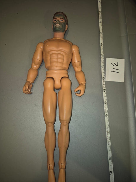1/6 Scale Nude Male Action Figure Body with Camouflage Face Paint - Powerteam