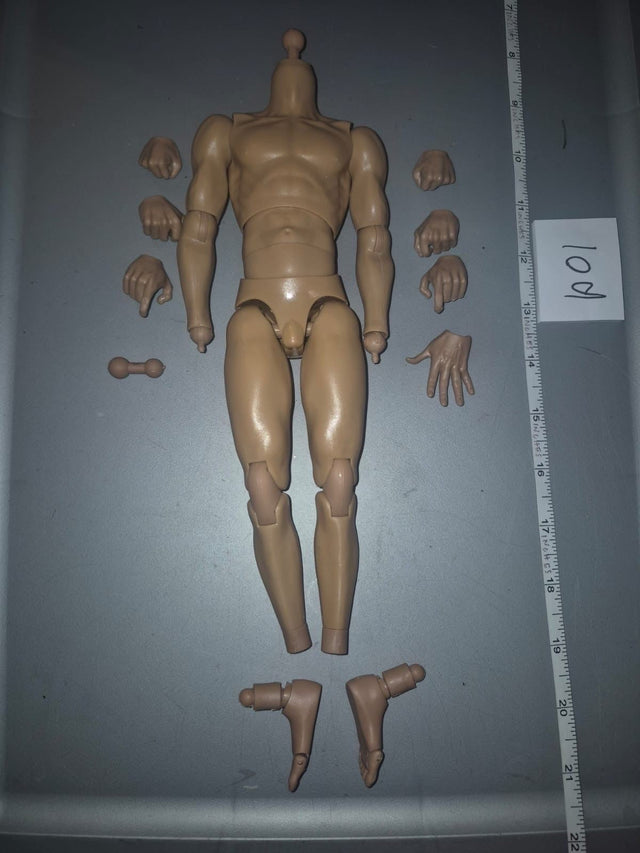 1/6 Scale Nude Male Action Figure Body with Interchangeable Hands