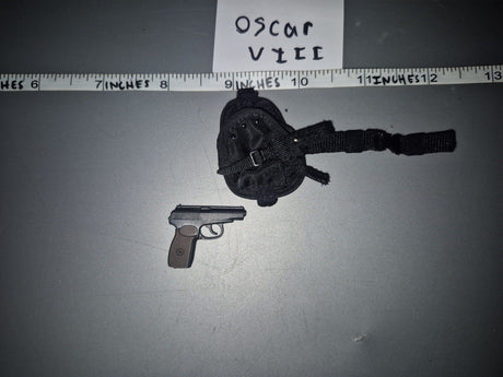 1/6 Scale Modern Russian Pistol and Drop Leg Holster - DAM