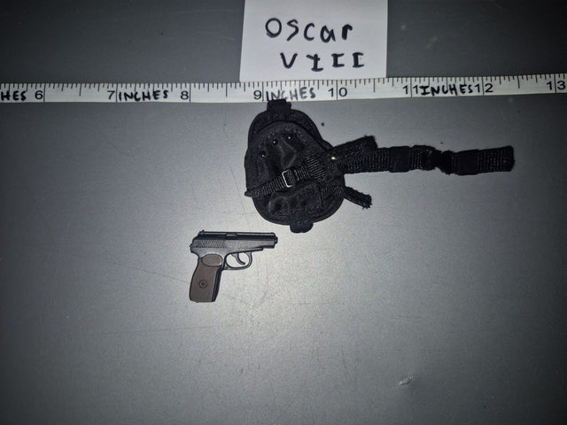 1/6 Scale Modern Russian Pistol and Drop Leg Holster - DAM