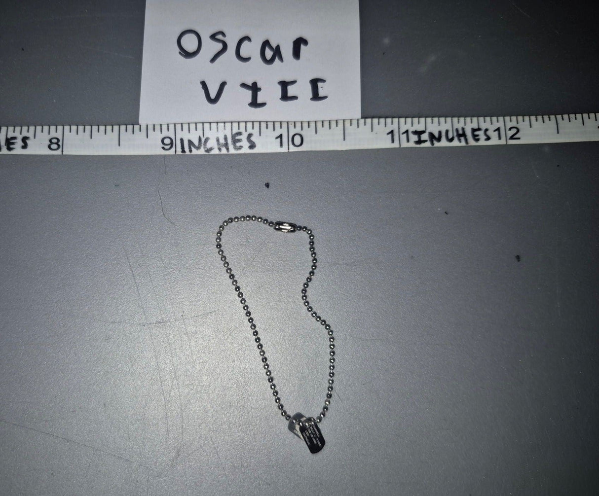 1/6 Scale WWII US Military Dog Tags with Chain