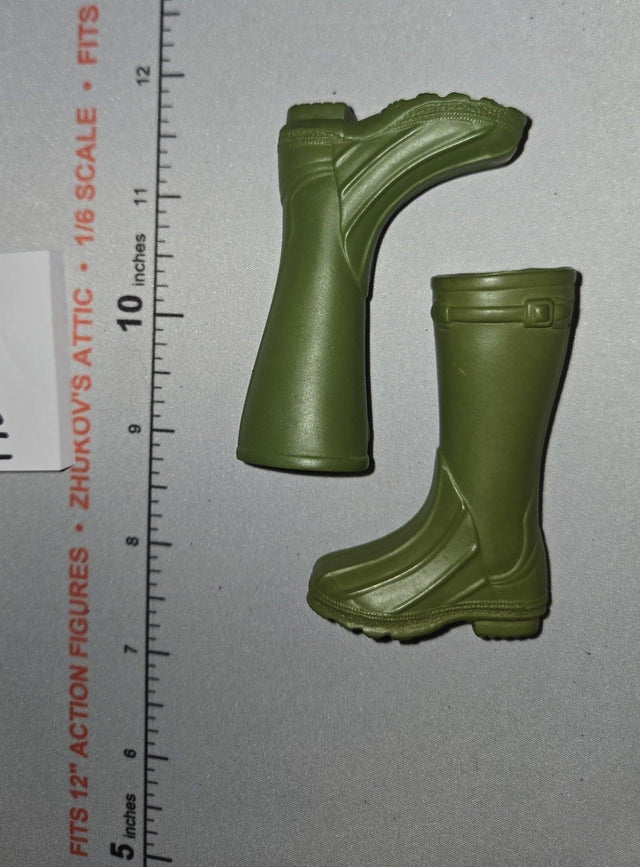 1/6 Scale Modern Era Civilian Wellington Rain Boots - Hunting