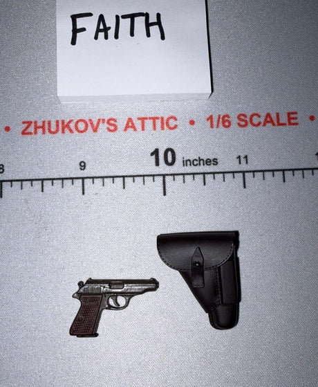 1/6 Scale WWII German Walther PPK Pistol and Holster - Dragon