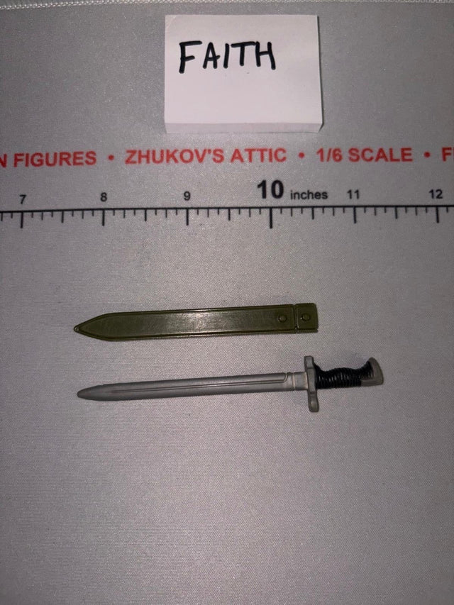 1/6 Scale WWII US Bayonet and Scabbard - GI Joe