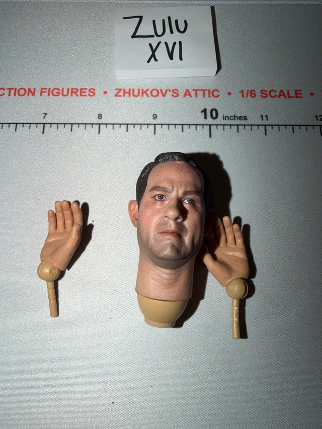 1/6 Scale WWII US Captain Miller Head Sculpt with Hands Set - DID