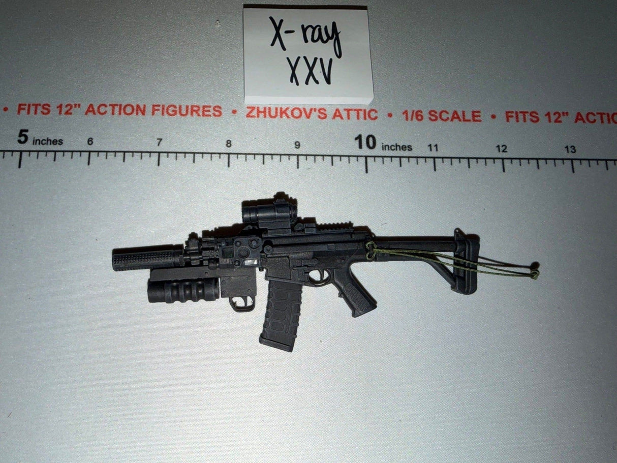 1/6 Scale Modern Era Assault Rifle with Suppressor, Foregrip, and Sling