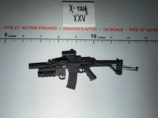 1/6 Scale Modern Era Assault Rifle with Suppressor, Foregrip, and Sling