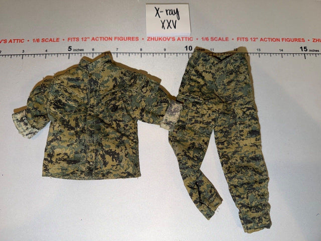 1/6 Scale Modern US Marine MARPAT Woodland Camouflage Uniform