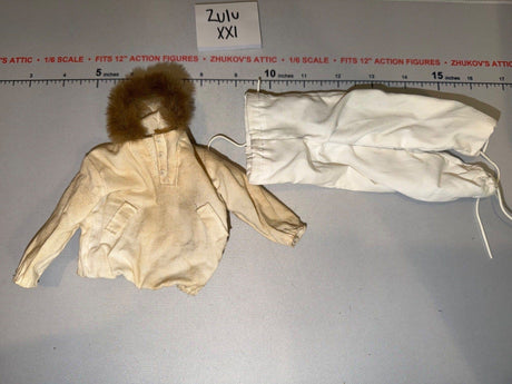 1/6 Scale WWII US Winter White Camouflage Parka and Pants Set - SOTW