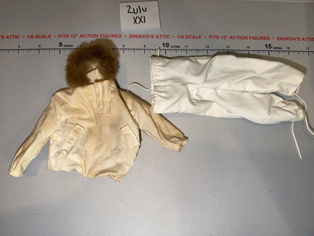 1/6 Scale WWII US Winter White Camouflage Parka and Pants Set - SOTW
