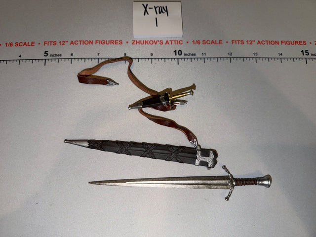 1/6 Scale Fantasy Medieval Sword and Scabbard with Belt Harness - Sideshow