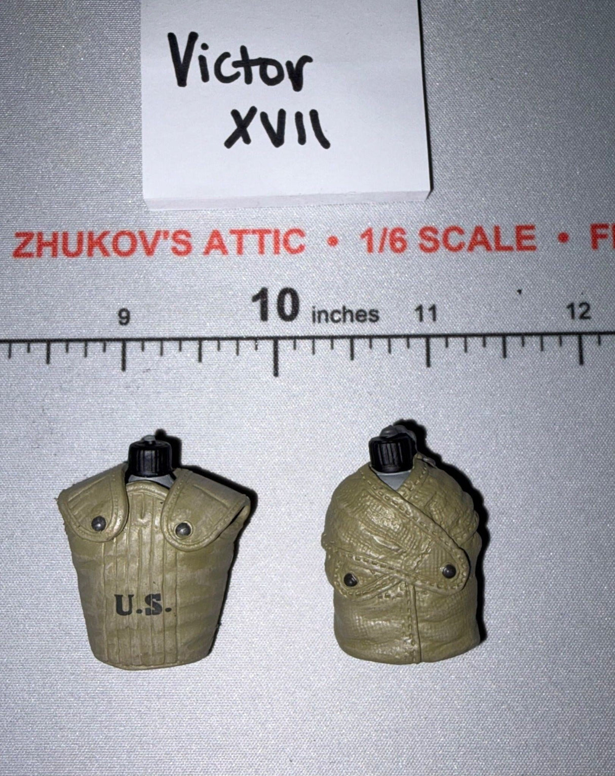 1/6 Scale WWII US Marine Canteen with Cover Lot
