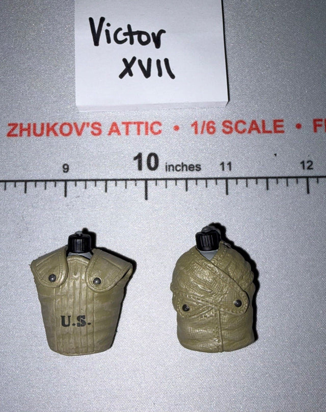1/6 Scale WWII US Marine Canteen with Cover Lot