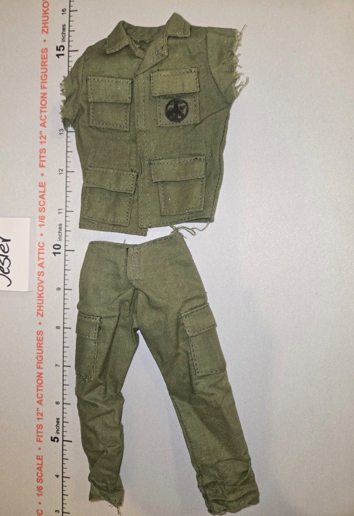1/6 Scale Vietnam Era US Jungle Fatigue Uniform with Peace Sign Patch - SOTW