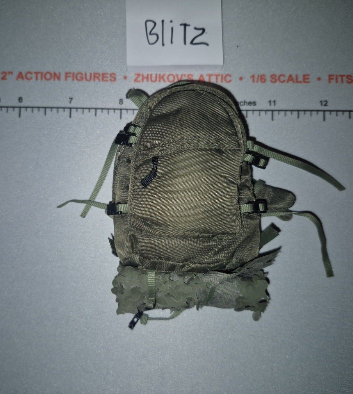 1/6 Scale Modern Era Tactical MOLLE Backpack with Ghillie Net