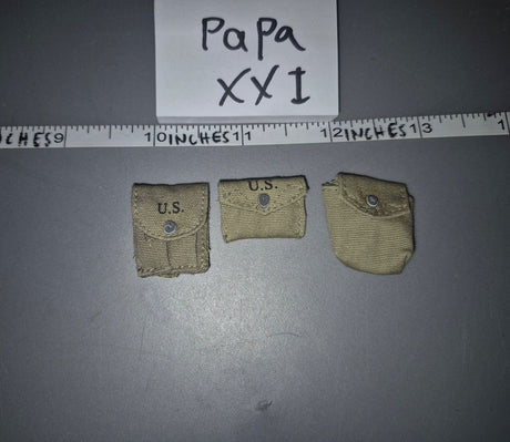 1/6 Scale WWII US Ammunition Pouches Lot - DID