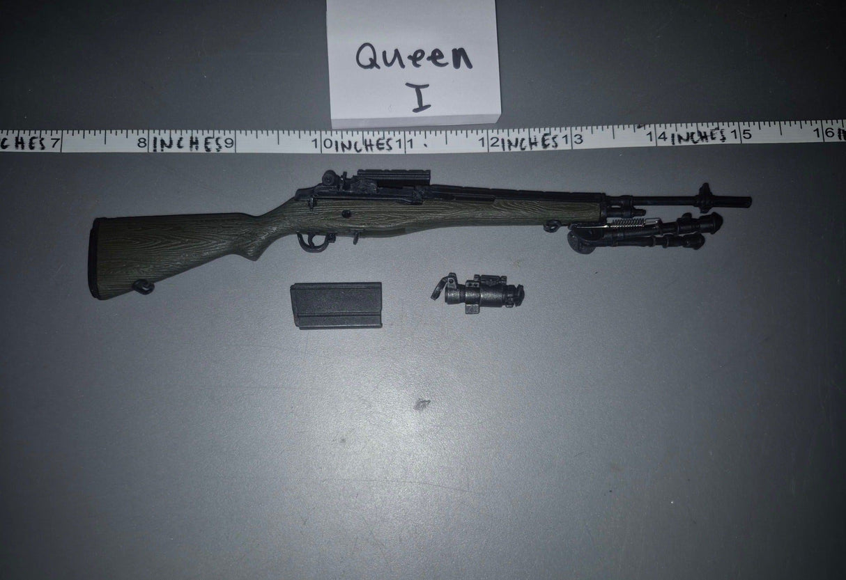1/6 Scale Modern Era US M14 Battle Rifle with Bipod and Accessories