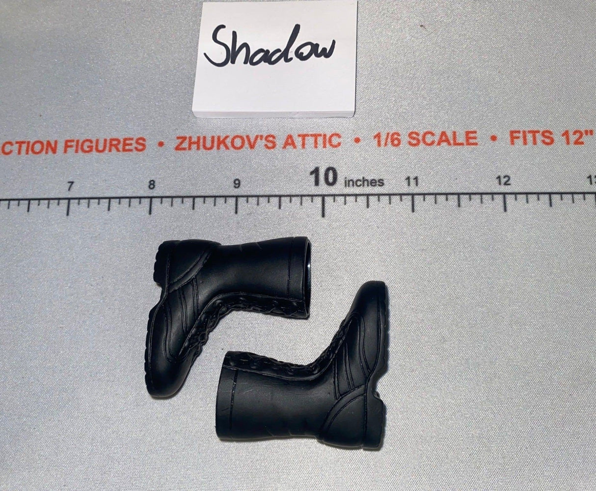 1/6 Scale Modern Era Black Military Combat Boots - GI Joe